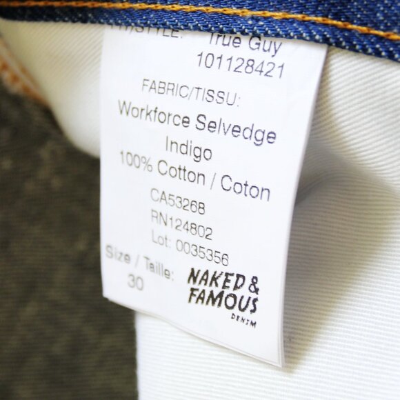 BNWT SS25 NAKED & FAMOUS WORKFORCE SELVEDGE DENIM JEANS 30 & 32 - Picture 13 of 16
